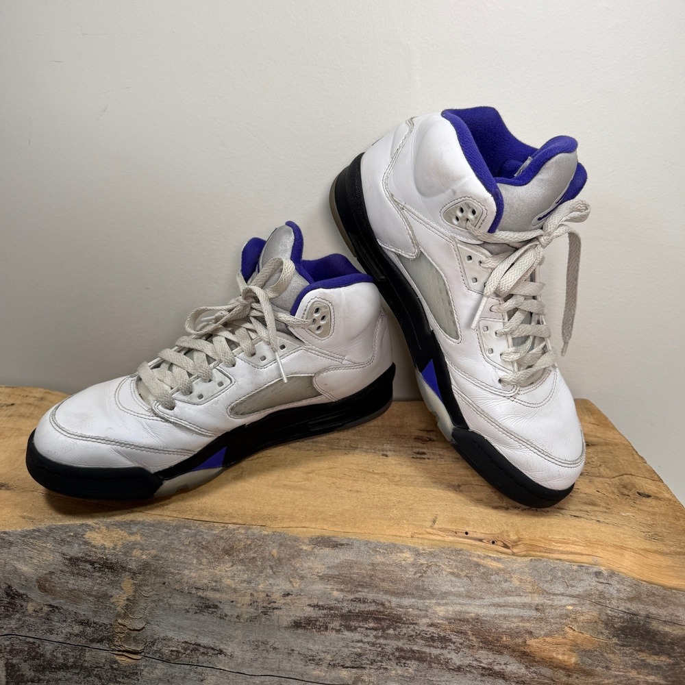 Nike Air Jordan 5 Retro GS Concord White Purple Black 440888-141 Kids Size 7Y